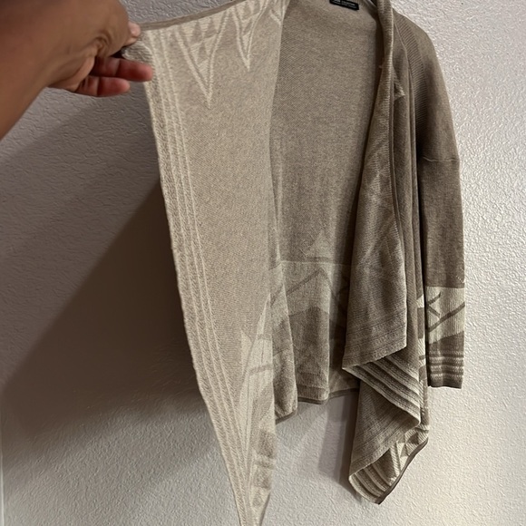 Bajee Collection By Becool Cardigan S/M Womens Tan Cream Long Sleeve Boho - Picture 5 of 11